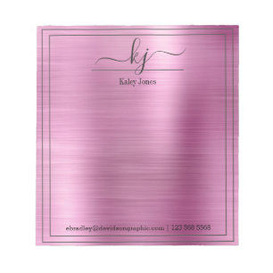 Bloc-note Pink Personalized Name   From The Desk Of