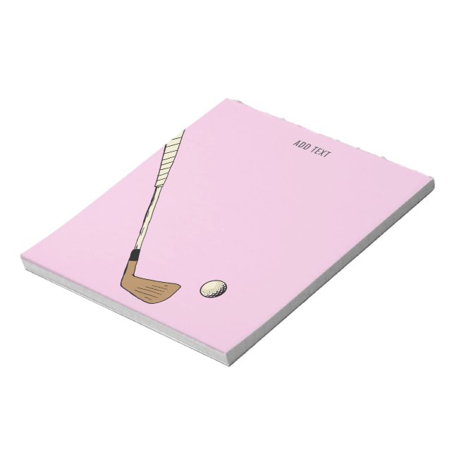 Bloc-note Pink Personnalisé Golf Vintage (Tourné)