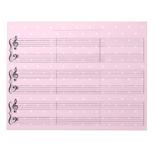Bloc-note Pink Polka Dot Grand-Personnel Piano Music Stétino