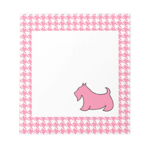 Bloc-note Pink Scottish Terrier School Notepad Cadeau
