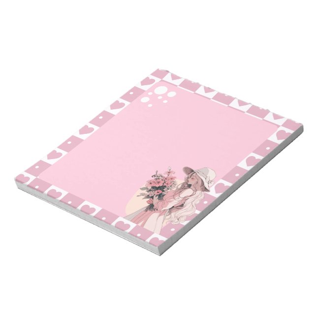 Bloc-note Pink Simple mignon Anime Boho Notepad (Tourné)