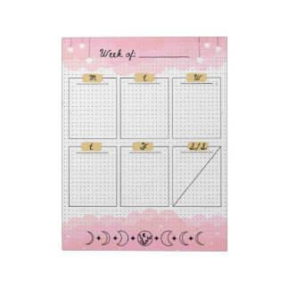 Bloc-note Pink Starry Sky Bullet Journal Planificateur hebdo