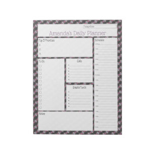 Bloc-note Pink Streamer Résumé Design Daily Planner