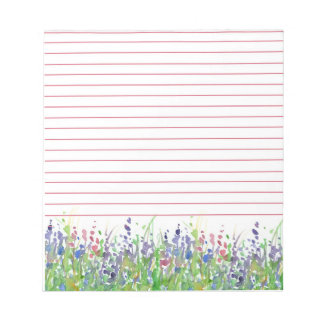 Bloc-note Pink violet Fleur sauvage Meadow aquarelle Lined
