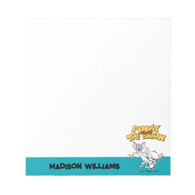 Bloc-note Pinky et le cerveau | Afficher le logo (Devant)