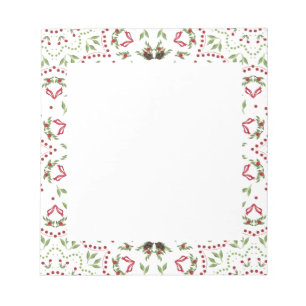 Bloc-note Pins cônes et baies pavé de notes mandala