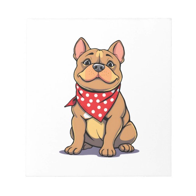 Bloc-note Pitbull Bouledogue Mignon avec Bandana Amoureux de (Devant)