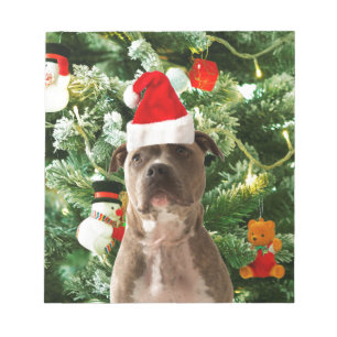 Bloc-note Pitbull Chien Arbre de Noël Ornements Snowman