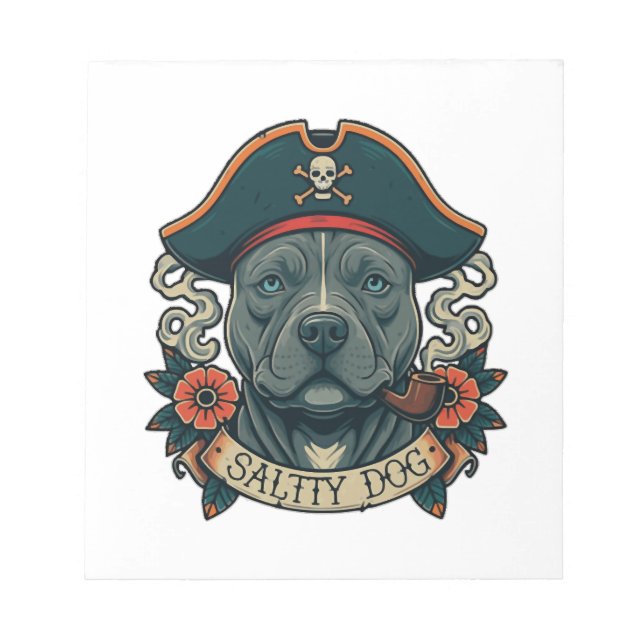 Bloc-note Pitbull Salty Dog (Devant)