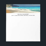 Bloc-note Pittoresque Turquoise Blue Sea Beach Photo<br><div class="desc">Un bloc-notes avec une belle photo représentant une mer bleu turquoise et une plage de sable avec des vagues de surf mousse.</div>