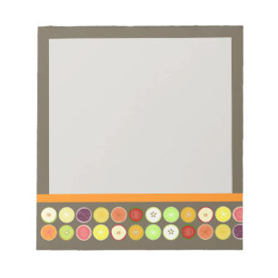 Bloc-note PixDezines jus de fruits rétro/couleur de fond diy