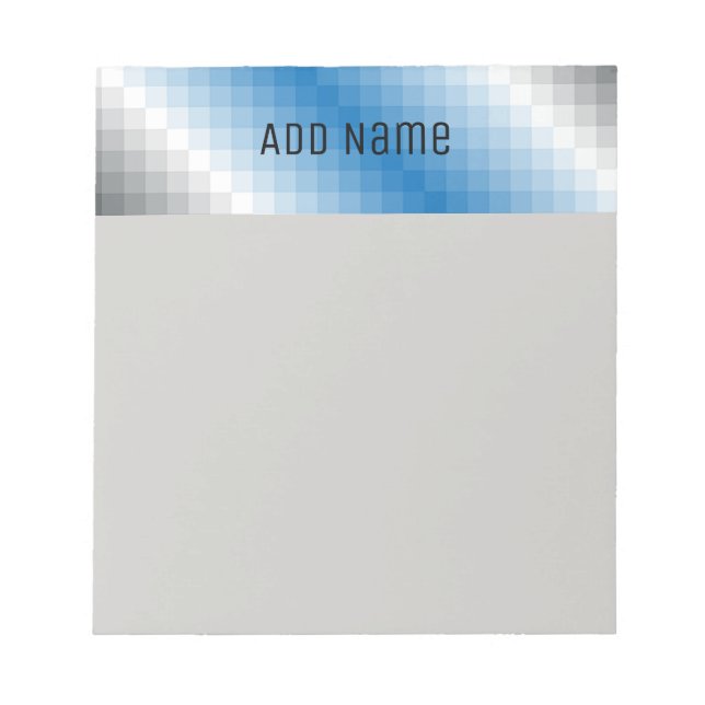 Bloc-note Pixel gris bleu Pad à notes personnalisées 5,5 x 6 (Devant)