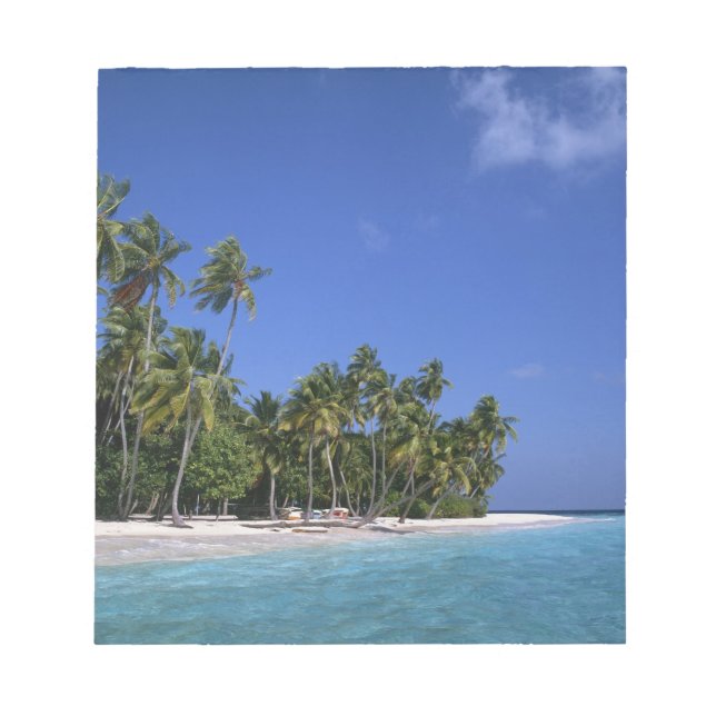 Bloc-note Plage avec palmiers, Maldives (Devant)