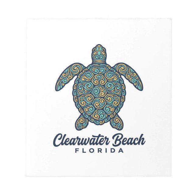 Bloc-note Plage de Clearwater Floride Tortue de mer Concepti (Devant)
