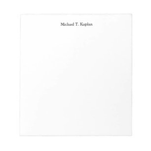 Bloc-note Plain White Simple Professional Your Name Edit