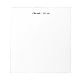 Bloc-note Plain White Simple Professional Your Name Edit