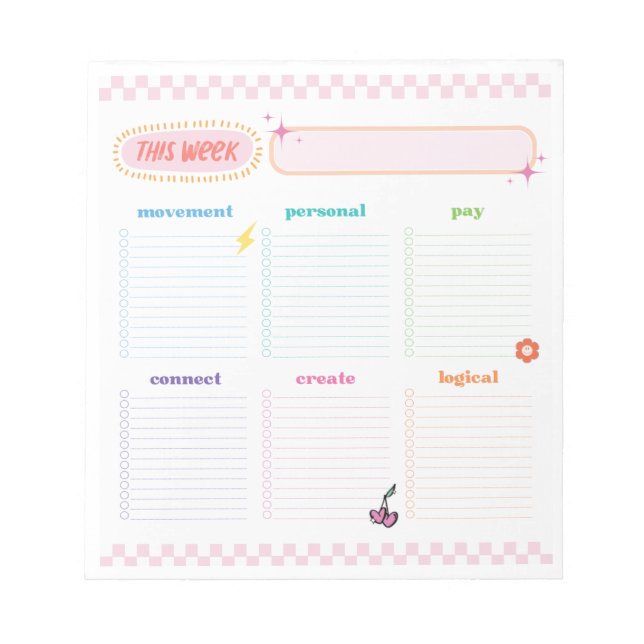 Bloc-note Plan de planification de bloc de temps (Devant)