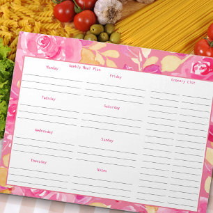 Bloc-note Plan de repas hebdomadaire et liste de courses - F