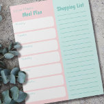 Bloc-note Plan de repas personnalisé Liste d'achat bleu rose<br><div class="desc">Pastel Pink et Blue Notepad pour votre planification de repas hebdomadaire et vos listes d'achats. Ceci dit, le modèle est configuré pour que vous puissiez modifier les en-têtes. N'hésitez donc pas à changer le plan de repas et la liste d'achats en Rendez-vous et la liste des choses à faire, par...</div>