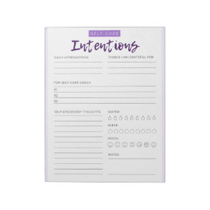 Bloc-note Plan d'intention d'autosoins