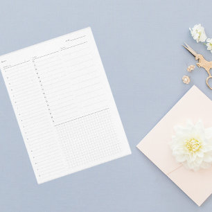 Bloc-note Plan quotidien minimal personnalisé