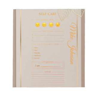 Bloc-note Planificateur classique de soins personnels or aqu