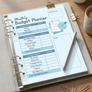 Bloc-note Planificateur de budget mensuel