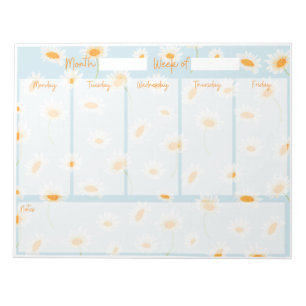 Bloc-note Planificateur de bureau hebdomadaire Daisy