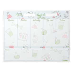 Bloc-note Planificateur de bureau hebdomadaire des sciences