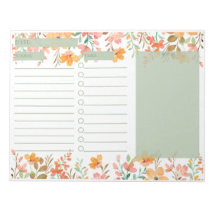 Bloc-note Planificateur de bureau quotidien Flower