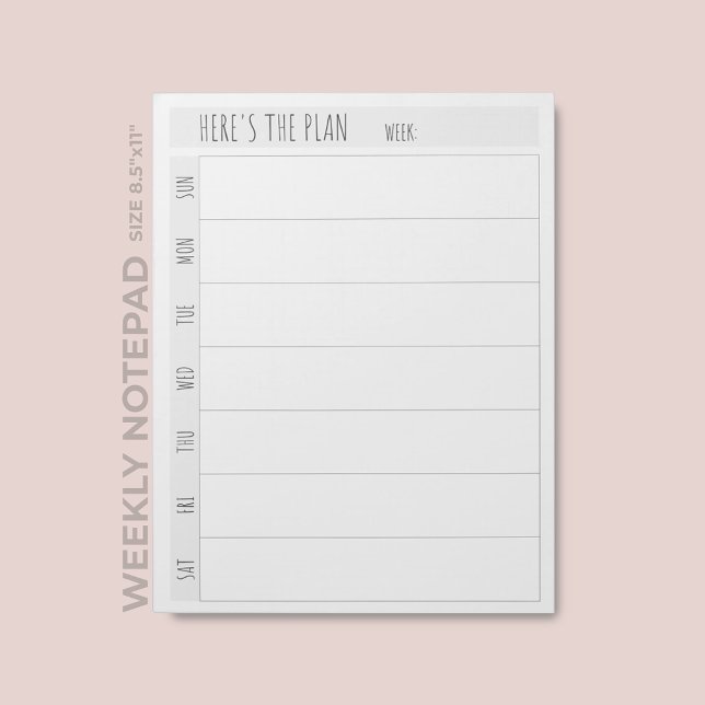 Bloc-note Planificateur de calendrier hebdomadaire vierge si (Créateur téléchargé)