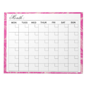 Bloc-note Planificateur de calendrier mensuel élégant