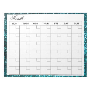 Bloc-note Planificateur de calendrier mensuel élégant