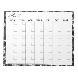 Bloc-note Planificateur de calendrier mensuel élégant