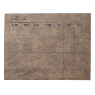 Bloc-note Planificateur de calendrier mensuel élégant