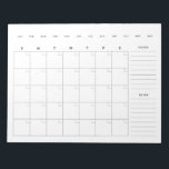 Bloc-note Planificateur de calendrier mensuel minimal vide<br><div class="desc">Un planificateur de calendrier vierge et non daté qui vous permet d'écrire votre calendrier de remise en forme,  vos événements,  vos tâches,  vos repas et plus encore!</div>