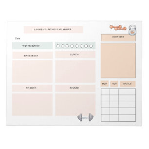 Bloc-note Planificateur de conditionnement physique personna