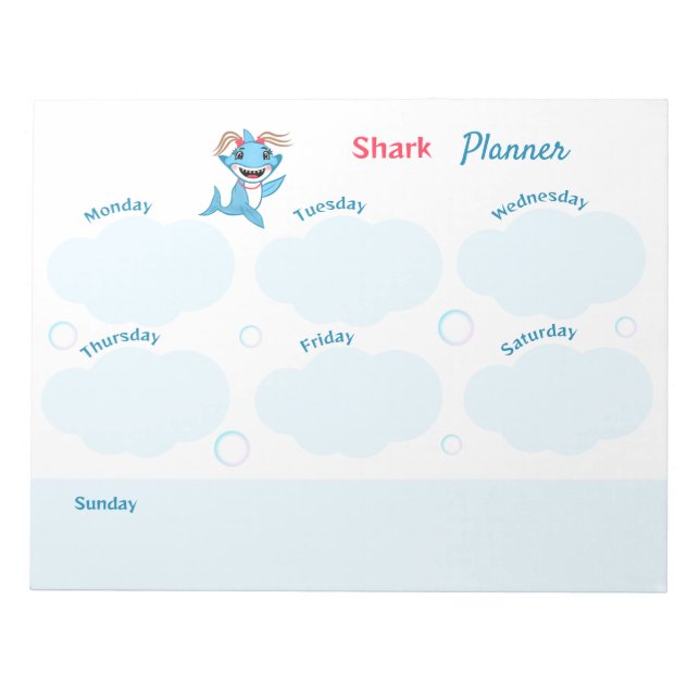 Bloc-note Planificateur de famille requin heureux (Devant)