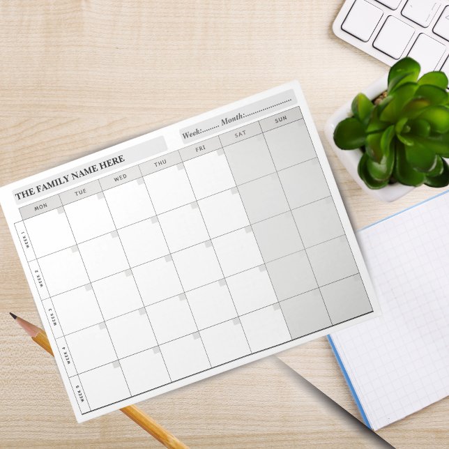 Bloc-note Planificateur de famille simple Calendrier Bloc-no (Simple Family Planner Calendar Notepad 2026)