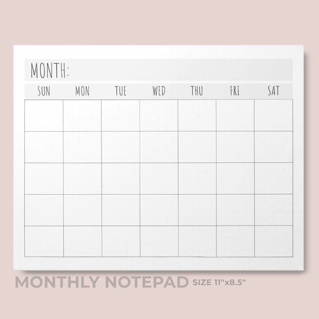 Bloc-note Planificateur de grille de calendrier mensuel vier (Créateur téléchargé)