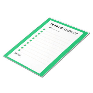 Bloc-note Planificateur de liste de contrôle hebdomadaire