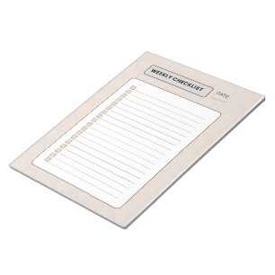 Bloc-note Planificateur de liste de contrôle hebdomadaire