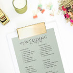 Bloc-note Planificateur de liste de contrôle mariage<br><div class="desc">Un bloc-notes inhabituel pour que la mariée soit avec une couverture de liste de Mariage pour que la future mariée puisse toujours être au-dessus des choses ! Vous pouvez aussi personnaliser chaque étape ! Consultez l'ensemble de la papeterie mariage de la même Collection! !</div>