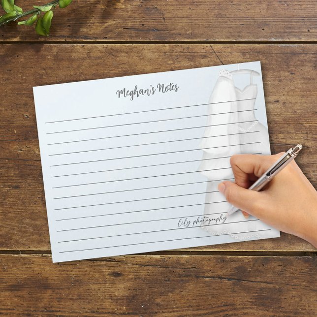 Bloc-note Planificateur de mariage moderne robe de mariée ro (Créateur téléchargé)