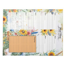 Planificateur de repas de 7 jours Floral Fantasy