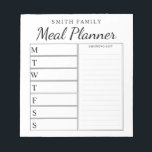 Bloc-note Planificateur de repas familial minimaliste modern<br><div class="desc">Planificateur de repas familial personnalisé hebdomadaire. Créez un planificateur de repas personnalisé pour votre cuisine familiale. Espace pour écrire des plans de repas pour chaque jour de la semaine. Ajoutez également des épiceries et plus à l'organisateur de la liste d'achats. Il présente un design moderne minimaliste noir et blanc et...</div>
