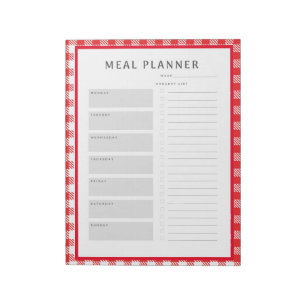 Bloc-note Planificateur de repas hebdomadaire Bordure En vic