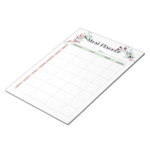 Bloc-note Planificateur de repas hebdomadaire dans un style
