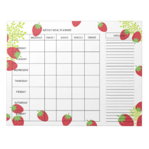 Bloc-note Planificateur de repas hebdomadaire de 7 jours – F