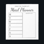 Bloc-note Planificateur de repas hebdomadaire familial<br><div class="desc">Planificateur de repas familial personnalisé hebdomadaire. Créez un planificateur de repas personnalisé pour votre cuisine familiale. Espace pour écrire des plans de repas pour chaque jour de la semaine. Ajoutez également des épiceries et plus à l'organisateur de la liste d'achats. Il présente un design moderne minimaliste noir et blanc et...</div>